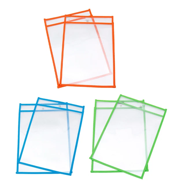 6 Pcs PVC Wisch Bare Schreibwaren Tasche Kind Arbeitsauftrag Kunststoffhülsen