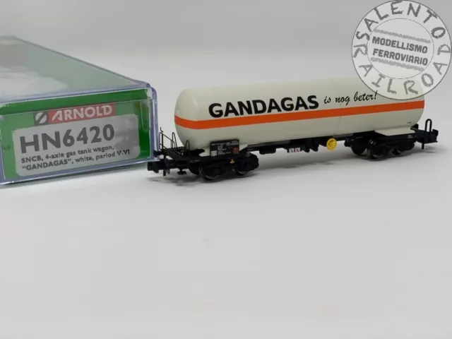 Arnold HN6420 carro merci cisterna a carrelli SNCB "GANDAGAS" - scala N