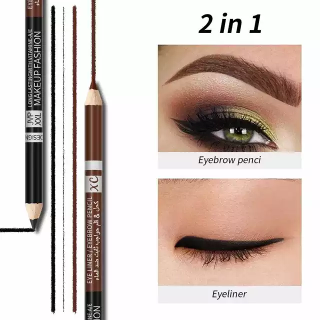 Lápiz delineador de cejas lápiz con maquillaje con cepillo 2EN1 impermeable moldeador de cejas fino