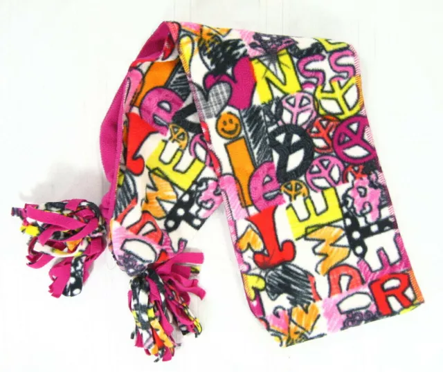 Childrens Place Girls Kids Graffiti Retro Peace Sign Muffler Winter Long Scarf