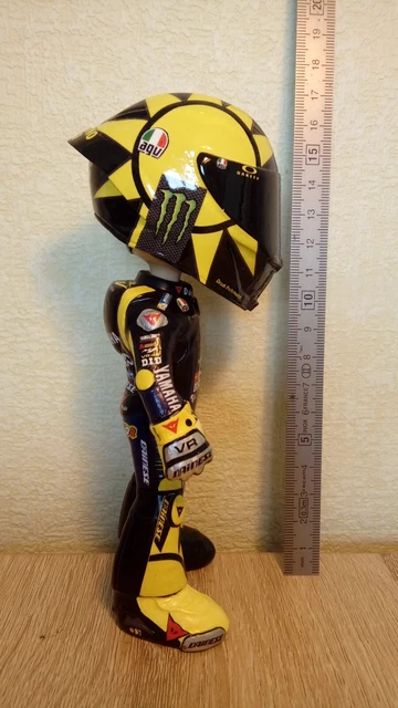 Figurine Moto GP 1/12 - Valentino Rossi 'Grazie' - Style Manga, Pièce Unique Faite Main