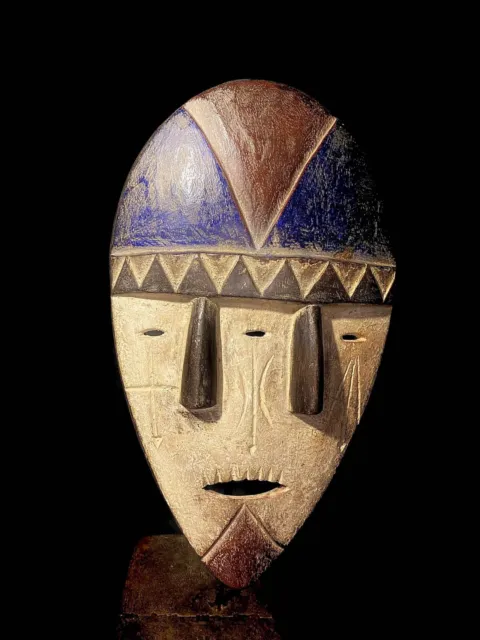 African masks antiques tribal Face vintage Lega Clean geometry primitive -5564