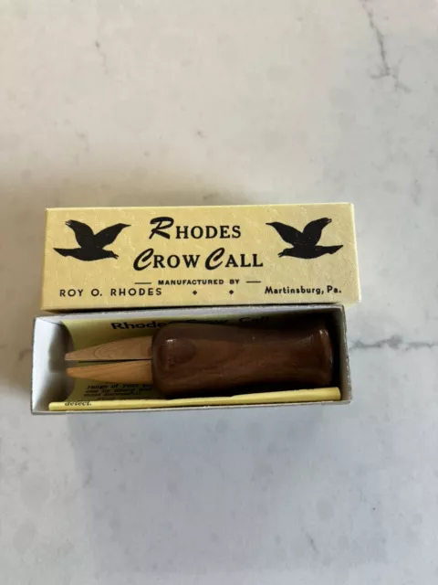 Vintage Rare Rhodes Crow Call New Old Stock 1950s  Martinsburg Pa Never Used