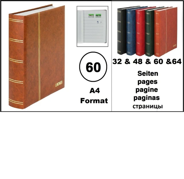 Album De Timbres Prophila – 64 Pages Blanches Divisées – Couverture Rembourrée Vert – 23 X 30,5 Cm – 9 Bandes Par Page