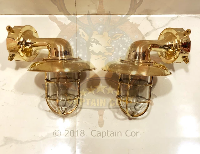 Replica Swan Neck 90 Degree Passage Wall Light Extra Shade Junction Box lot of 2