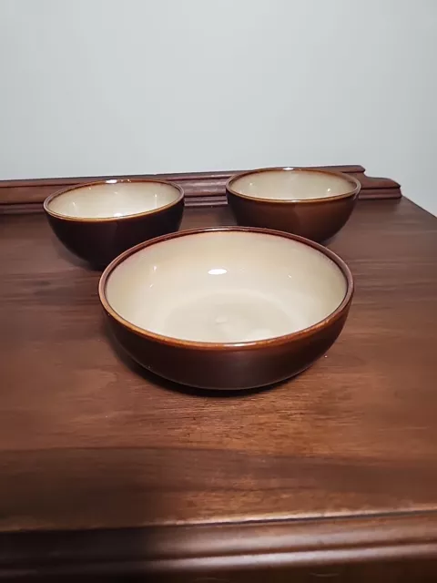 Sango Nova Brown 1 Cereal Bowl 6 1/2" and 2 Ice Cream Bowls 5 1/4"