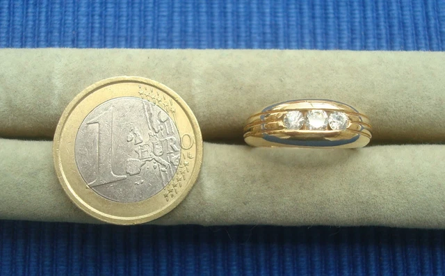Bague Alliance Large Plate Plaquée Or Diamantée - Taille 60, Doré, 0,8 Cm, Neuf Sans Emballage