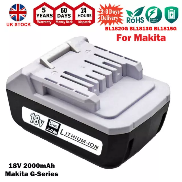 Makita Battery BL1820G 18V G Series for BL1815G BL1813G 195608-4 HP457D Upgraded
