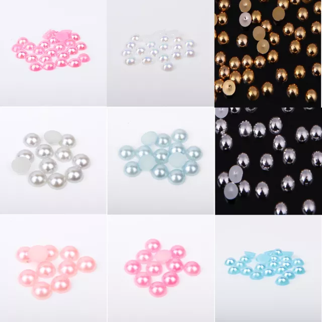 2,3,or 4mm Flat back Pearl Rhinestones Face Gem Embellishment Card Making Craft