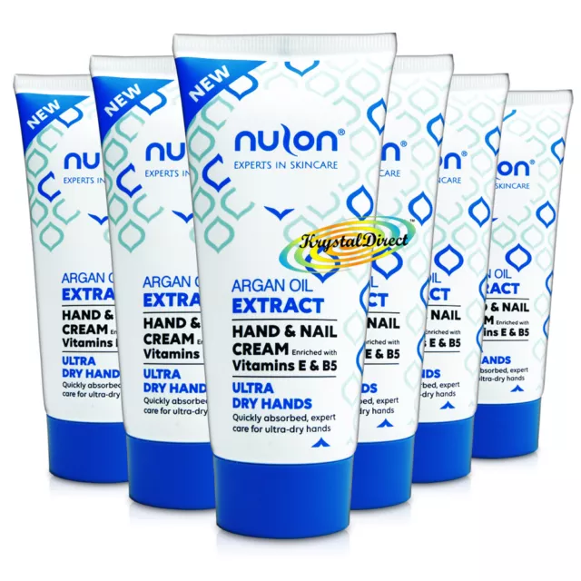 6x Extracto de aceite de argán Nulon crema para manos y uñas manos ultra secas 75 ml