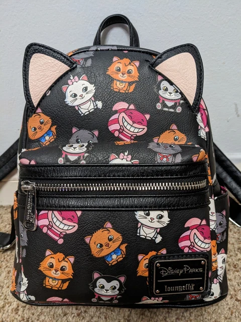 Loungefly Disney Parks Cats Chibi Cartoon Black 2020 Mini Backpack EUC