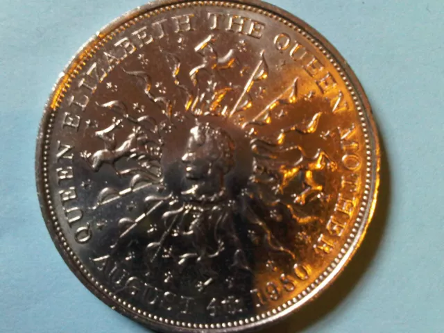 Coin Commemorative Crown Queen Elizabeth the Queen Mother 80th Birthday