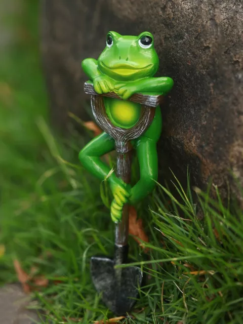 1pc Creative Resin Frog With Shovel Outdoor Garden Craft Yard Lawn Decorations