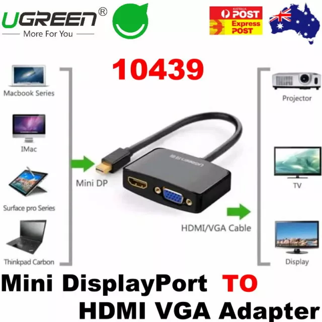 UGREEN 10439 Mini DisplayPort to HDMI VGA Adapter Converter