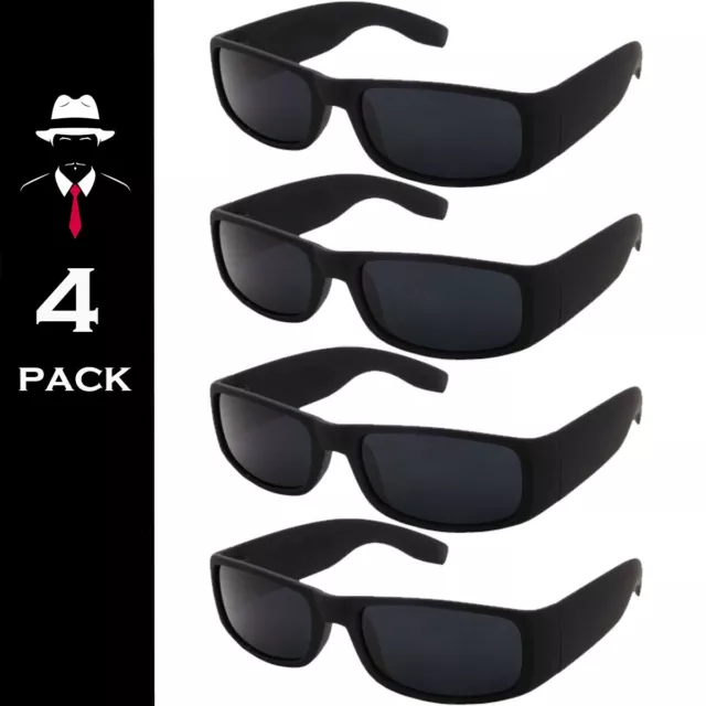 OG Sunglasses 4 Pack Mens Square Frame Glasses Eazy E Gangster Locs Look New Blk