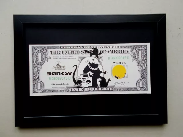 Banksy ( d' Aprés ) Dismaland Souvenir Original Big Dollar Canvas / Gangster Rat