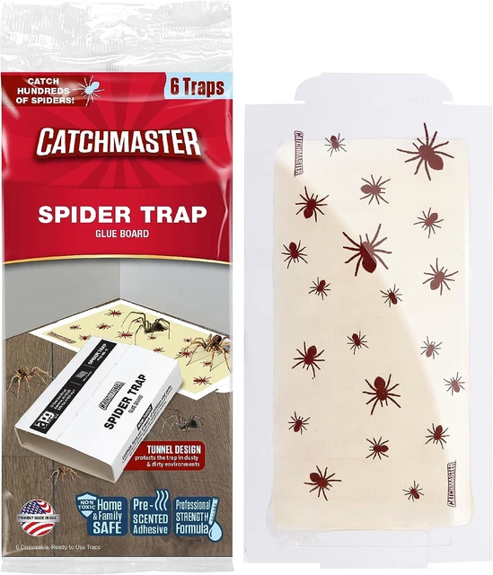 Spider Traps Glue Boards 6-Pack, Adhesive Bug Catcher, Insect, Scorpion, Cricket