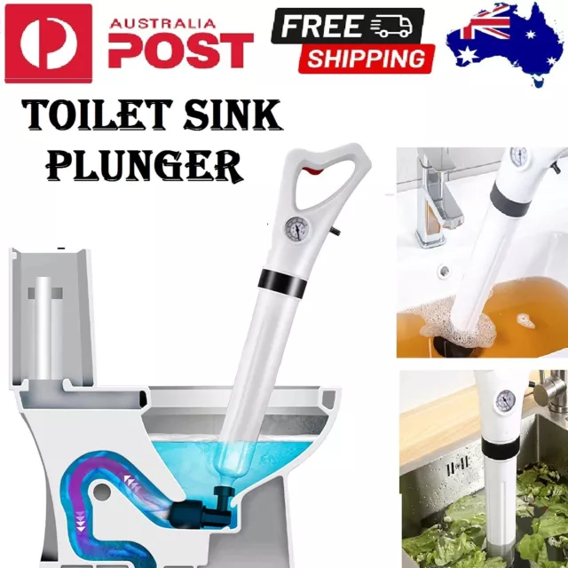 Toilet Plunger Air High Pressure Drain Blaster Manual Pump Sink Pipe Cleaner AU