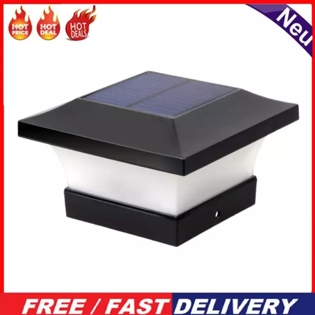 1pc 6LED Solar Power Fence Light Waterproof Square Column Lamp Garden Decor