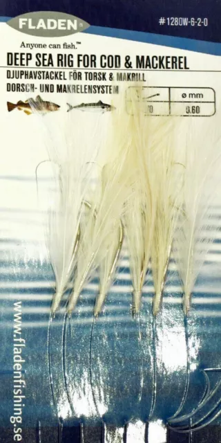 5 PACKS WHITE Feathers 6 hook size 2/0 fishing mackerel lures sea pollack  cod £7.95 - PicClick UK