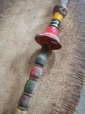 xxl primitive old wooden carved distaff authentic original from early 1900's