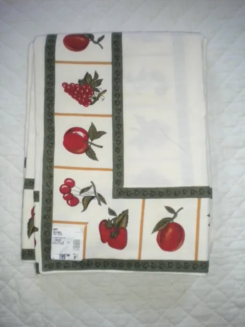 New Linge De Jeanne French Tablecloth Ivory Fruit Farmhouse Nappe 98 x 60 