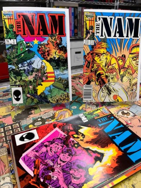 The Nam 1-12 VINTAGE 1986 Marvel Comics Lot of 12 Vietnam War Military