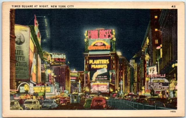 Postcard - Times Square at Night, New York City, New York