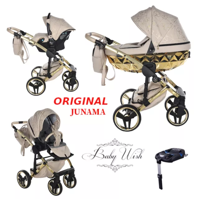 JUNAMA HEART V2 BABY PRAM 2in1 3in1 CARRYCOT + PUSHCHAIR + CAR SEAT + ISOFIX