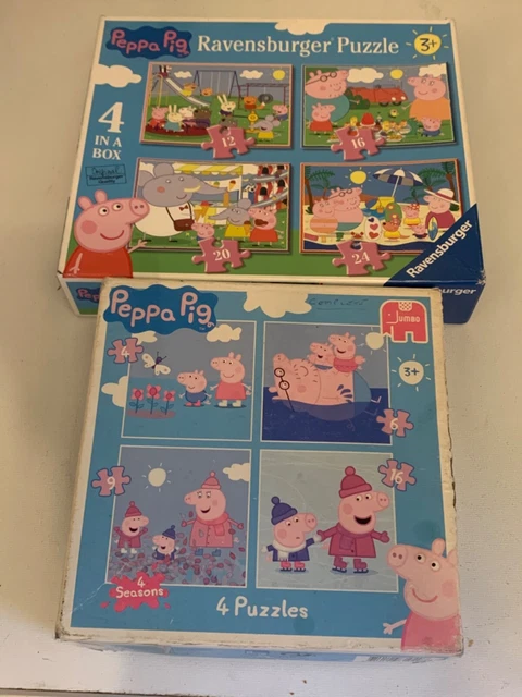 RAVENSBURGER PEPPA PIG 4 in a box 12 16 20 24 pieces jigsaw puzzle and ...