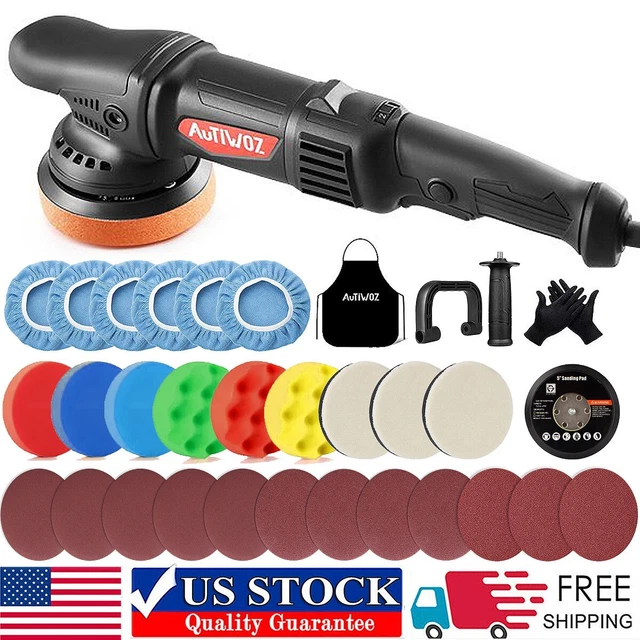 Dual Action Car Polisher Buffer Sander Orbita Polishing Machine 5" Bonnet Pad US