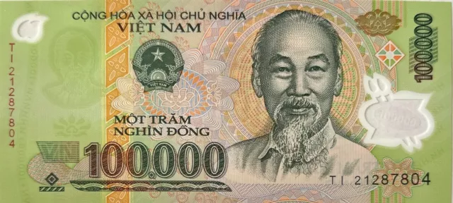 100,000 Vietnam Dong VND CIRCULATED CIR Banknote Currency Polymer 1 piece