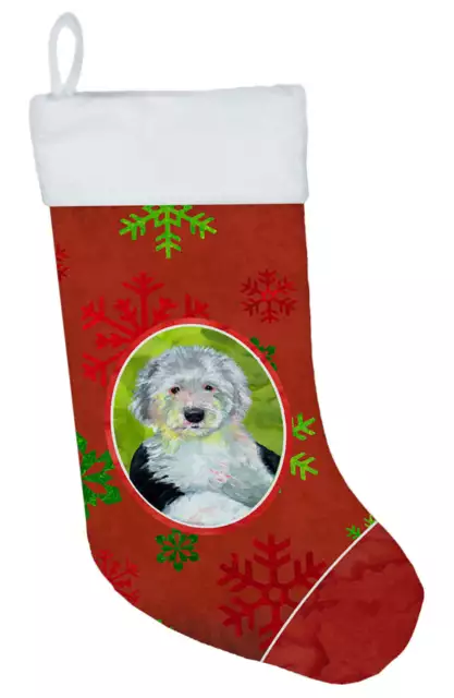 Old English Sheepdog Snowflakes Merry Christmas Tree Stocking LH9351-CS-SUK