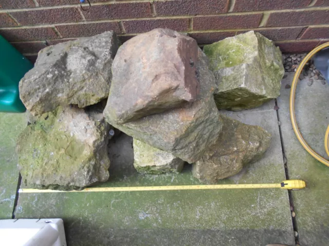10 ten large granite rockery stones weathered heavy collection only garden