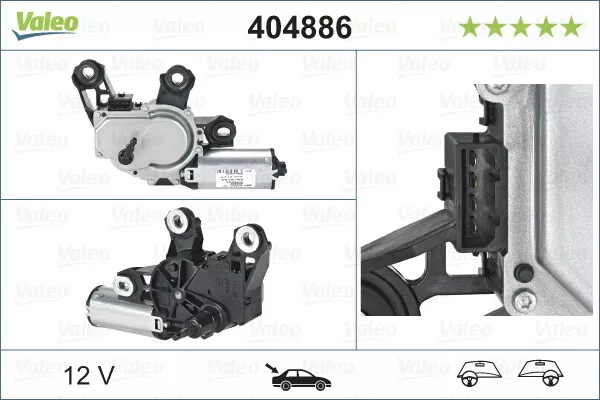 VALEO Scheibenwischermotor Hinten (404886) für VW Golf IV SEAT Leon SKODA