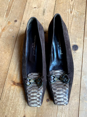 DKNY Melissa Nero Cerniera Mocassini Scarpe Donna Taglia 6.5 NUOVO SENZA SCATOLA 