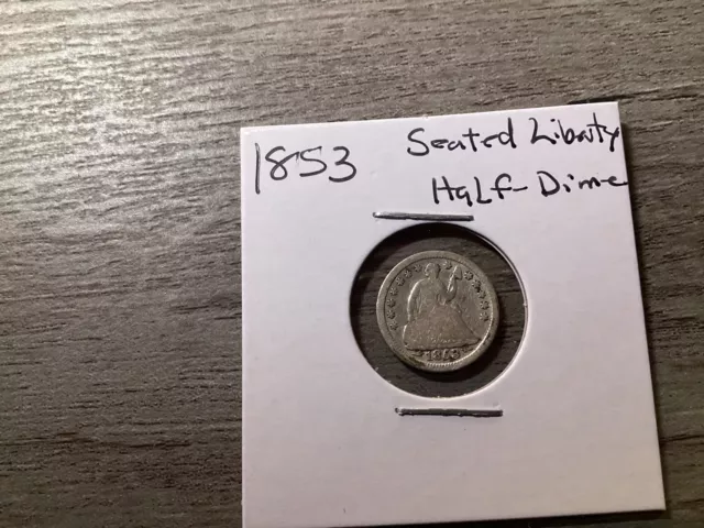 1853 Seated Liberty Silver Half-Cent-Fine Condition-032124-53