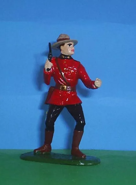 Toy Soldiers Metal Rcmp Royal Canadian Police Officer With Pistol 54 Mm 2