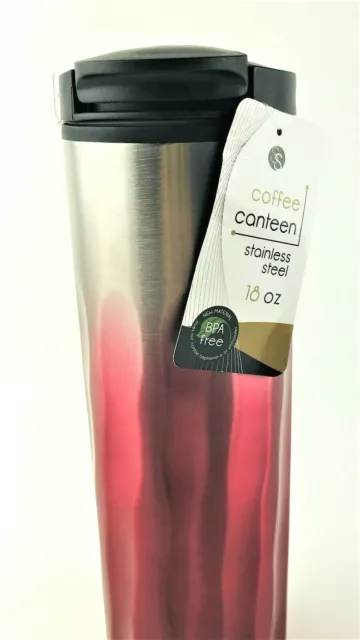 Silver One Red 18oz Travel Tumbler Cup Mug Stainless Steel Hot/Cold