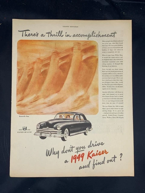 Magazine Ad* - 1949 - Kaiser De Luxe