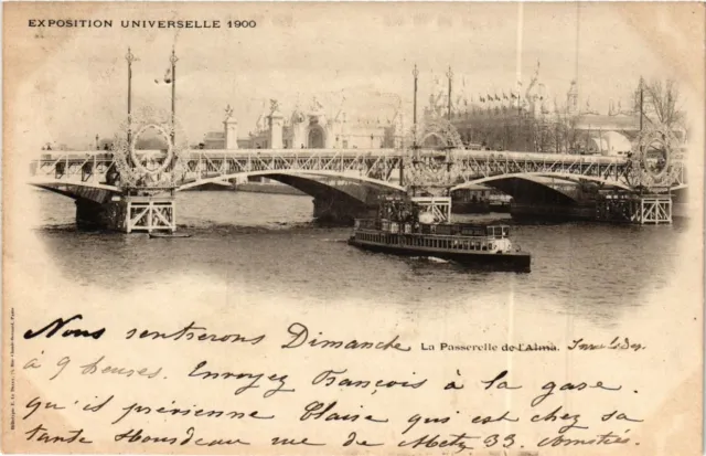CPA PARIS EXPO 1900 - La Passerelle de l'Alma (306917)