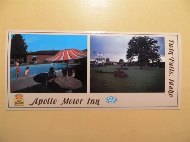 Best Western Apollo Motor Inn Twin Falls Idaho vintage oversized postcard