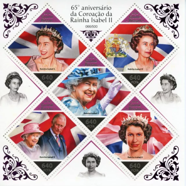 Guinea-Bissau Royalty Stamps 2018 MNH Queen Elizabeth II Coronation 5v Foil M/S