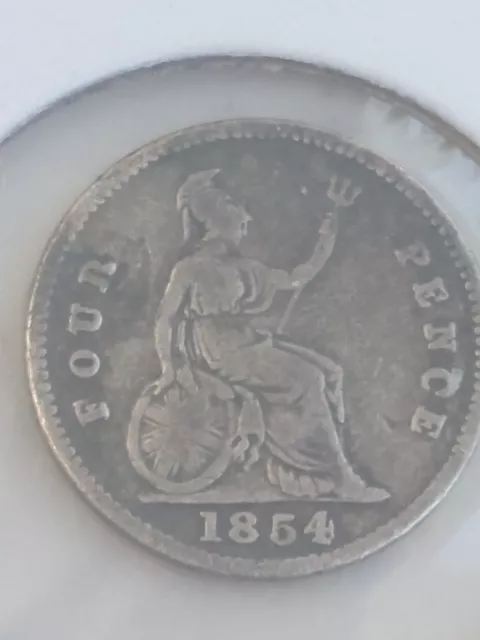 1854 Great Britain 4 Pence Silver