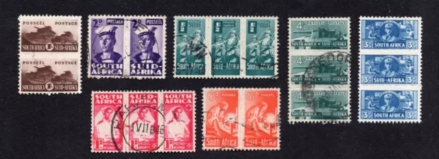 South Africa 1942 set of pair stamps Mi#153-166 MNH/used/MH CV=37.8$