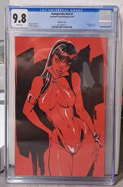 VAMPIRELLA #1 CGC 9.8 RED SKETCH VIRGIN Variant J. SCOTT CAMPBELL vol 4 2017 HTF