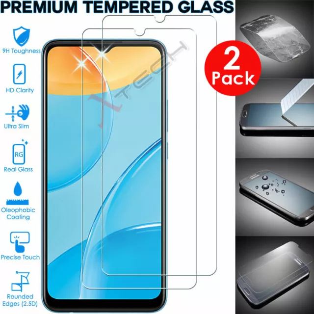 2x Genuine TEMPERED GLASS Screen Protectors Cover for Oppo A15, A16s, A17, A54s