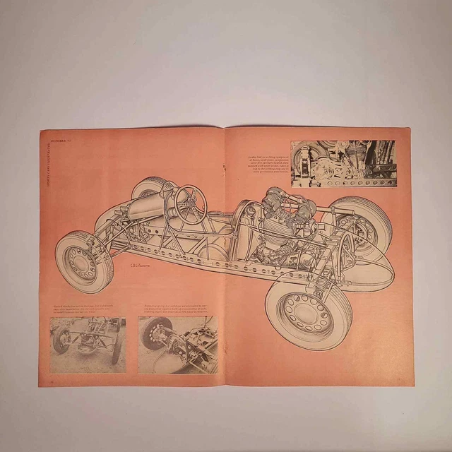 Formula 1 Race Car LaTourette 2 Page Print Ad 1957 SportsCars Illustrated 8.5x11