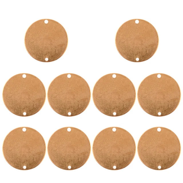 10 pz Etichetta Incisione Vuota Cerchio Ottone Dischi Gioielli Timbratura Vuoti