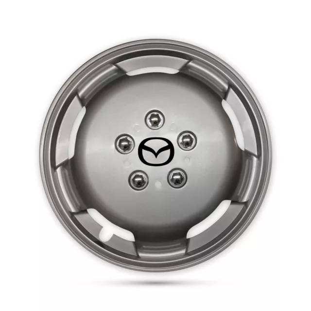 For Mazda Bongo Motorhome Camper Van 4x 15” Deep Dish Silver Wheel Trims Caps